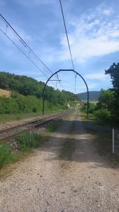 Punto di interesse Rivière-sur-Tarn - carrefour aller à droite et traverser ligne chemin - Photo 1