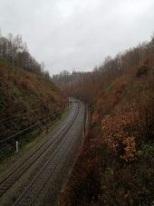 POI Saint-Hubert - Vue sur la voie ferrée et le chateau de Mirwart - Photo 1