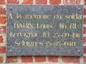 Point of interest Momignies - Plaque in memory of Soldier Babin - Photo 1