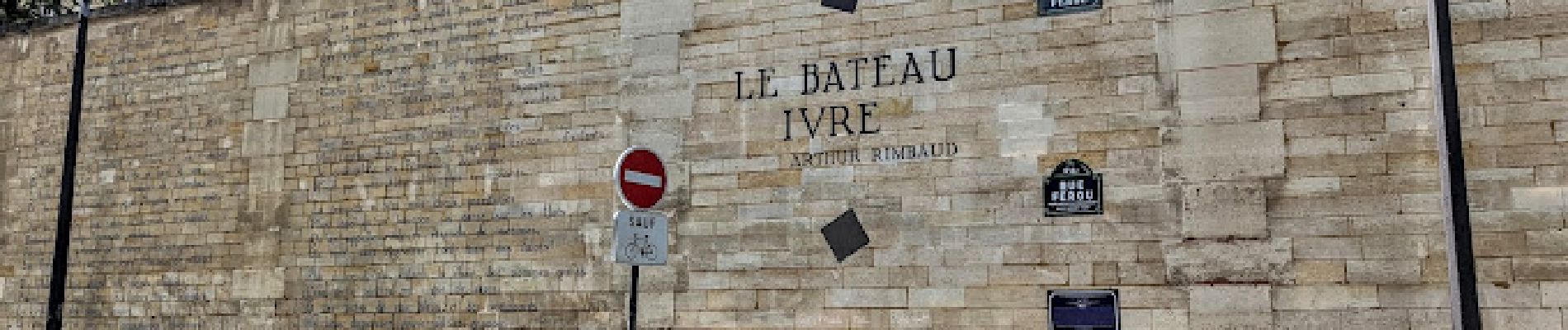 Point d'intérêt Paris - Poème sur mur - Le Bateau ivre d’Arthur Rimbaud - Photo