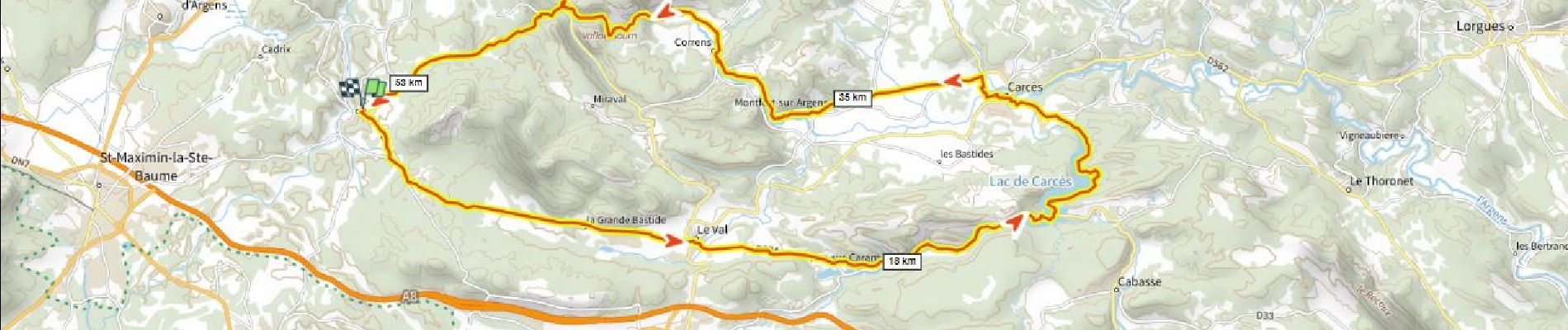 Tocht Wegfiets Bras - Carces D+815m depuis Bras - Photo