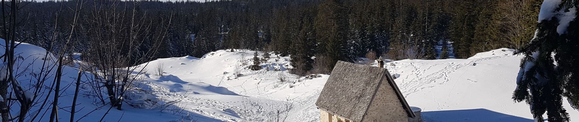 Tour Schneeschuhwandern Corrençon-en-Vercors - Vers le Pas Ernadant et ses cabanes - Photo