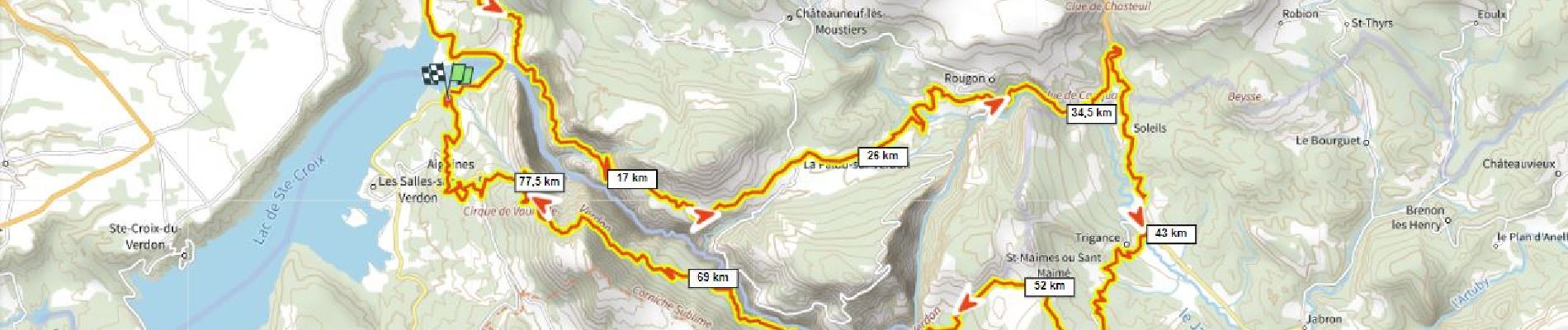 Tocht Wegfiets Aiguines - Gorges du Verdon D+2300m - Photo