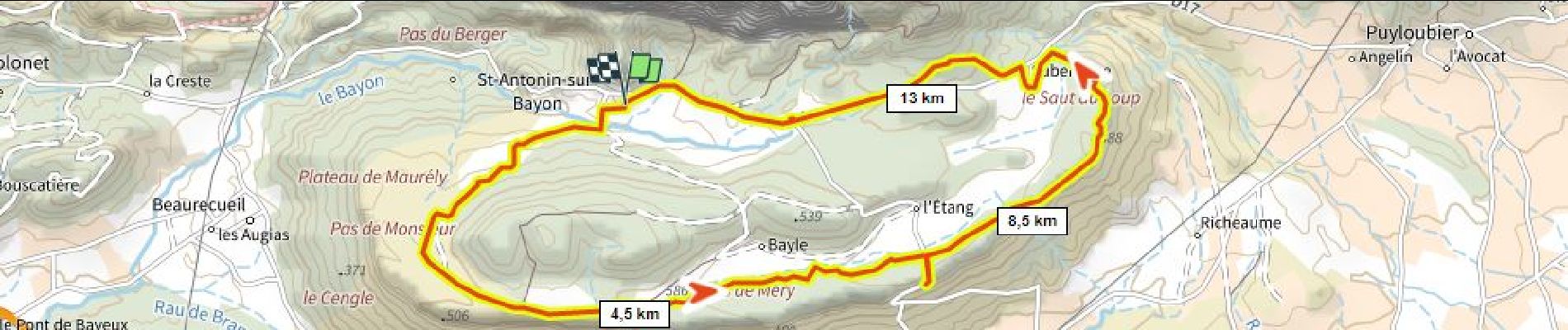 Percorso Mountainbike Saint-Antonin-sur-Bayon - Tour du Cengle D+240m ( a essayer) - Photo