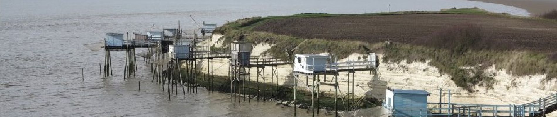 Point d'intérêt Barzan - Point de vue sur l'estuaire et les carrelets - Photo