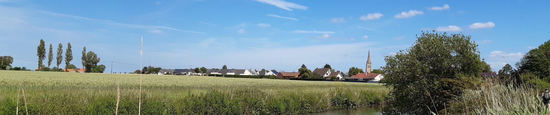 Tocht Stappen Hondschote - Champs de lin - Photo