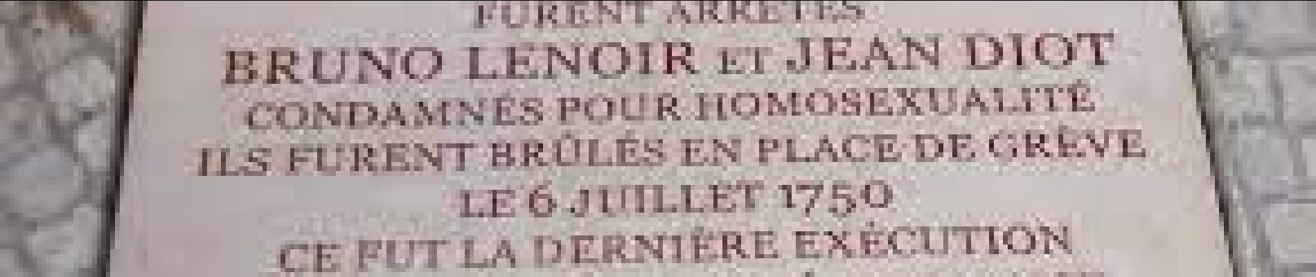 Point d'intérêt Paris - Plaque des derniers amants homosexuels exécutés en France - Photo