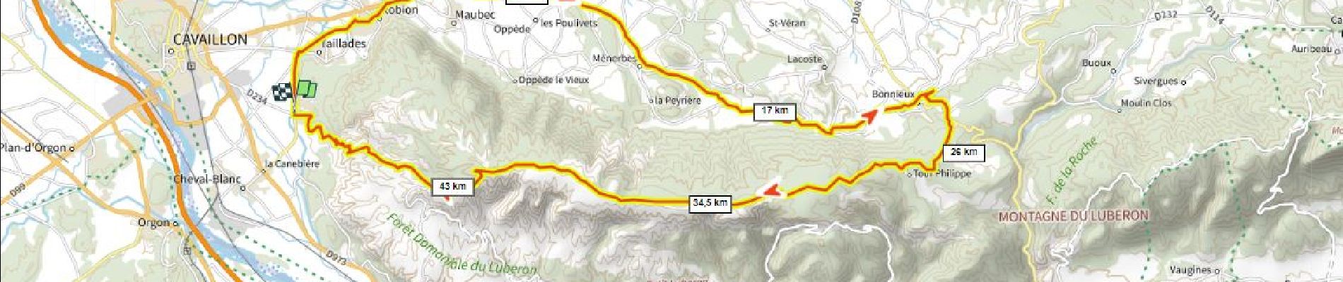 Tour Mountainbike Cavaillon - la forêt des cêdres D+930m par Ménerbes - Photo