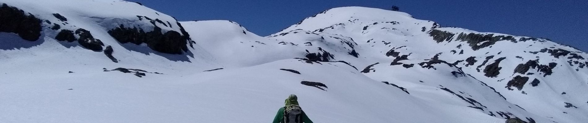 Tocht Ski randonnée Huez - tentative col de la pyramide et tricotage vers les lacs - Photo
