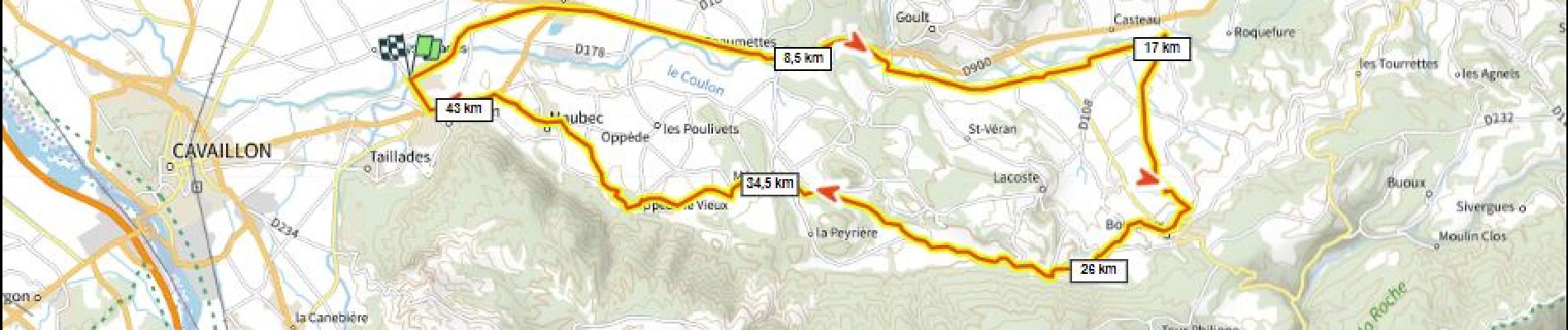 Tour Rennrad Robion - Robion Bonnieux 600m+ par voie verte  Cavalon retour par Oppede - Photo