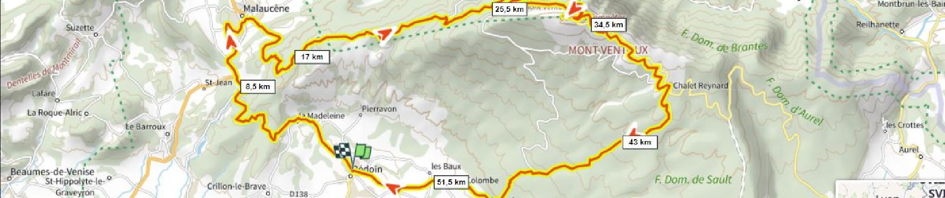 Trail Road bike Bédoin - Le Ventoux  D+1810m départ Bédoin par Malaucène - Photo