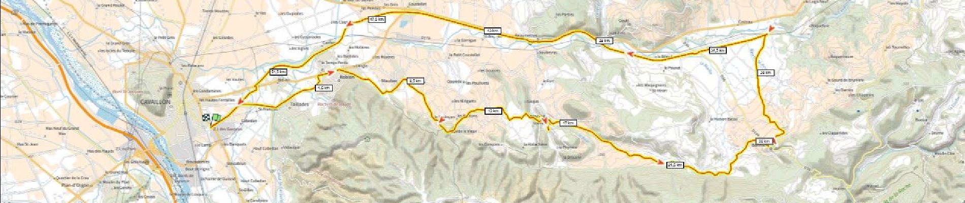 Tour Rennrad Cavaillon - Cavaillon Bonnieux 670m+ par les villages retour par voie verte - Photo