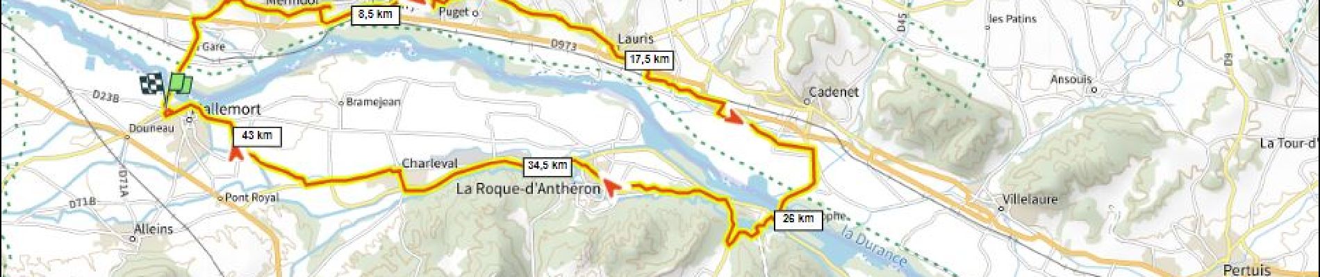 Tocht Wegfiets Mallemort - Mallemort Cadenet La Roque D+ 500m - Photo