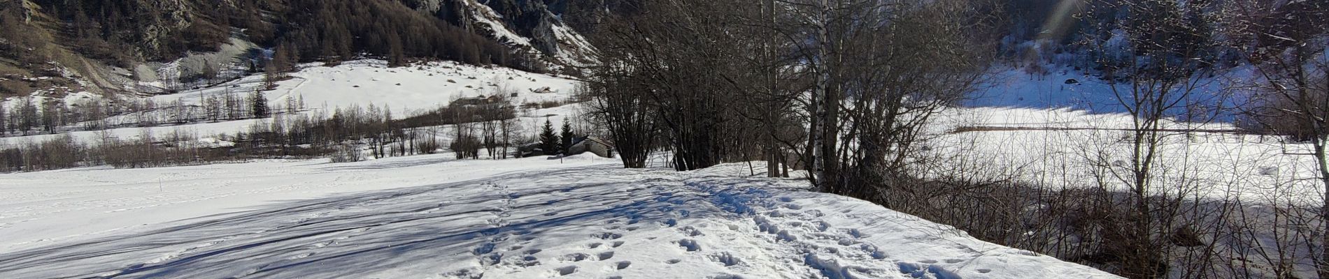 Tocht Sneeuwschoenen Peisey-Nancroix - parcours raquette cascade de glace - Photo