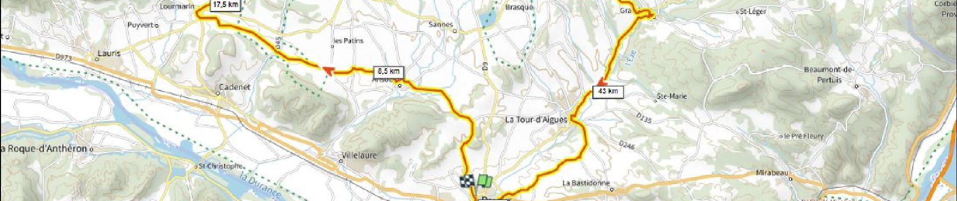 Tour Rennrad Pertuis - Lourmarin Grambois D+ 800m depuis Pertuis - Photo