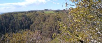 Point d'intérêt Loubeyrat - vue du châteaux de Chazeron depuis le roc errant - Photo