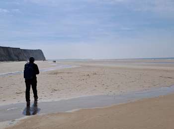 Tocht Stappen Witzand - blanc nez entre jaune colza, vert tige de lin et bleu outre-mer  - Photo