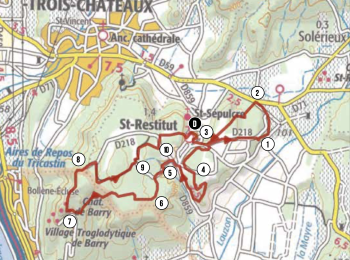 Tocht Mountainbike Saint-Restitut - Circuit Rouge n°8 les Caves Cathédrales - Photo