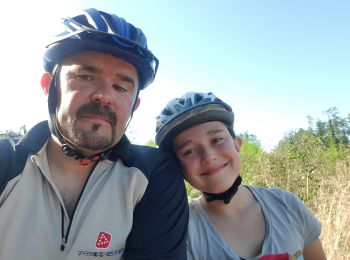 Excursión Bici de montaña Saint-Héand - première sortie de Mélissa et Papa  - Photo