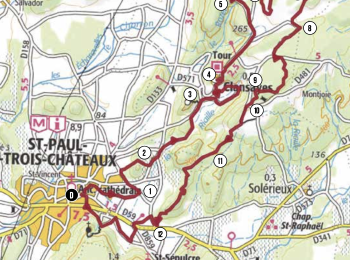 Trail Mountain bike Saint-Paul-Trois-Châteaux - Circuit Rouge n°10 la Combe du Verger - Photo