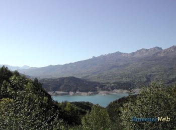 Tour Mountainbike Val-d'Oronaye - Espace VTT FFC Vallée de l'Ubaye - Circuit n° 13 - Larche - Le Pont Rouge - Photo