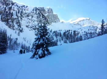 Randonnée Raquettes à neige Méolans-Revel - Vallon de l'ancoungoura, col de l'aiguillette. - Photo