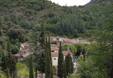 Randonnée Marche Saint-Laurent-le-Minier - St Laurent le Minier - cascade au village et grotte de l'Enjeau - Photo