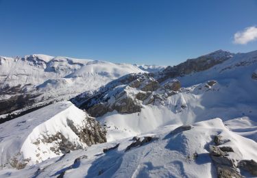 Trail Touring skiing Le Dévoluy - La Corne, zeph, neige soufflée, pas tracé 🥶😮‍💨 - Photo