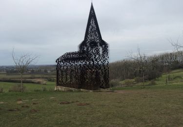 Randonnée Marche Looz - Église, vaches et moutons flamands - Photo