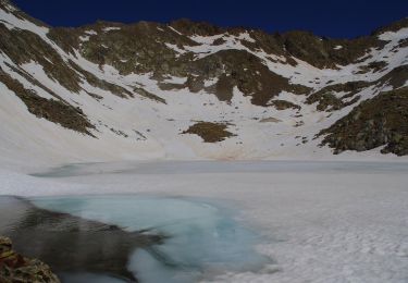 Trail Walking Saint-Martin-Vésubie - Lacs Cerise et Lac Mercantour enneigé - Photo