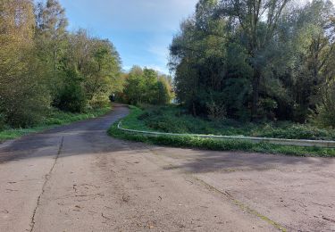 Tocht Wegfiets Blegny - verbose long dans terrain derrière la caserne à vélo - Photo