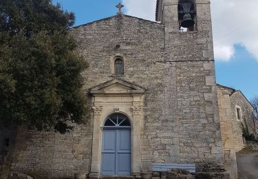 Tour Wandern Saint-Privat-de-Champclos - cabiac grotte du Barry château de ferreyroles chapelles - Photo