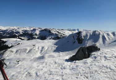 Randonnée Raquettes à neige La Giettaz - traversée par la croix et crêtes des frètes  - Photo