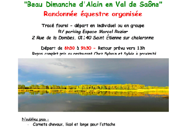 Tour Reiten Saint-Étienne-sur-Chalaronne - Beau Dimanche d'Alain Saint Etienne sur Chalaronne - Photo