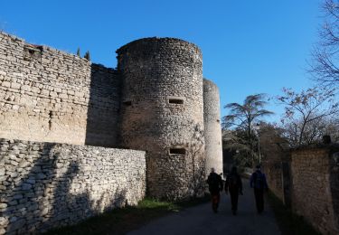 Trail Walking Cabrières-d'Avignon - le mur de la peste château petraque - Photo