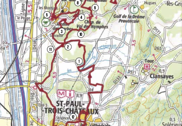 Tocht Mountainbike Saint-Paul-Trois-Châteaux - Circuit Rouge n°13 le Val des Nymphes gpx - Photo