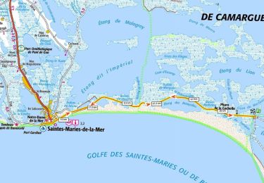 Randonnée V.T.T. Saintes-Maries-de-la-Mer - La digue à la mer - Saintes Maries  - Photo