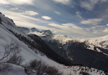 Randonnée Ski de randonnée Les Contamines-Montjoie - tricotage vers la pointe de Chaborgne  - Photo